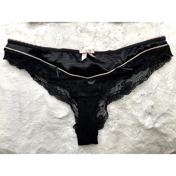 Honey Birdette BONNIE🖤 Black Pink Floral Lace 2 Piece Set 32D & Small Brief